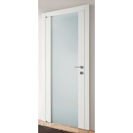 Porte interne laccata liscia battente Gemini  Liberty vetro passante