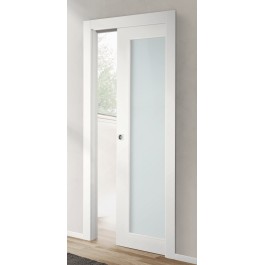 Porte interne laccata liscia battente vetro Prima PV Liberty