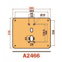 Placca in acciaio antiscasso protezione basculante serie Brown A2466 Mini 300 x 240 liscia