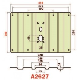 Placca in acciaio antiscasso protezione basculante serie Green A2627 Midi 450 x300 grecata