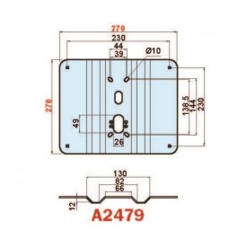 Placca in acciaio antiscasso antiscasso basculante serie Blue A2479 mini 270 x 240 grecata