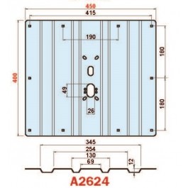 Placca in acciaio antiscasso antiscasso basculante serie Blue A2624 Maxi 450 x 400 grecata