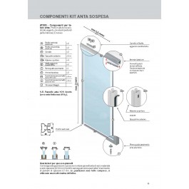 Easy kit Telaio Anta alluminio scorrevole sospesa AT001